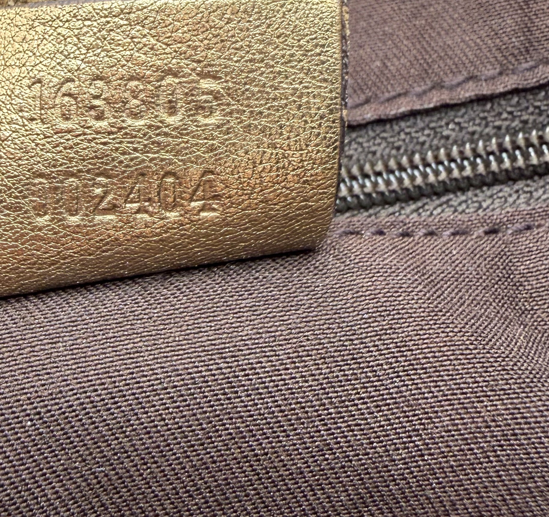 Gucci Cabas Princy toile GG beige et cuir dore - numero de serie 163805