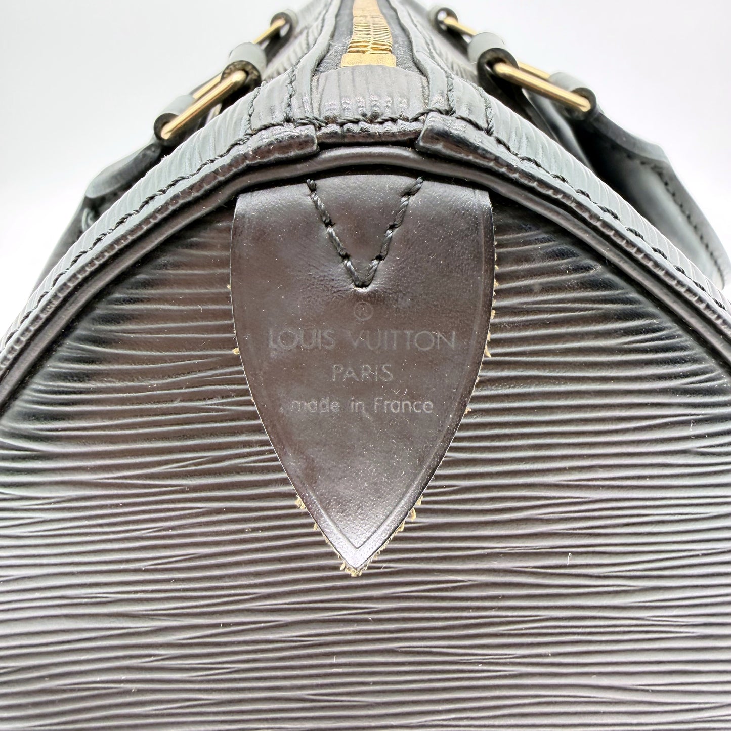 Louis Vuitton Speedy 25 cuir Epi noir - estampille Louis Vuitton Paris made in France