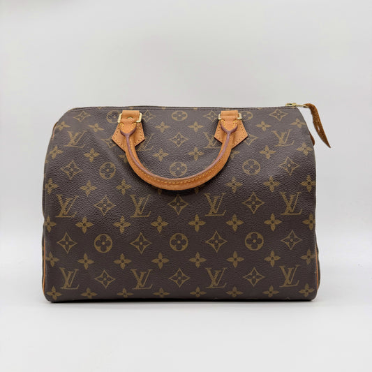 Louis Vuitton Speedy 30 toile Monogram marron - vue avant