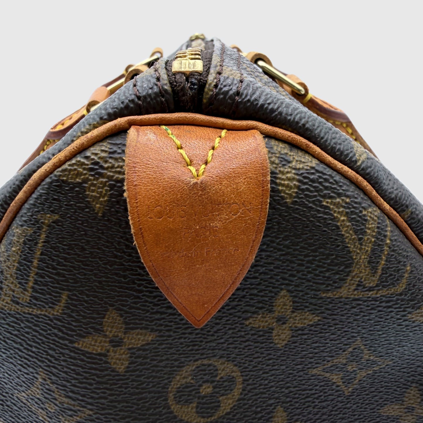 Louis Vuitton Speedy 30 toile Monogram marron - estampille cuir Louis Vuitton Paris made in France