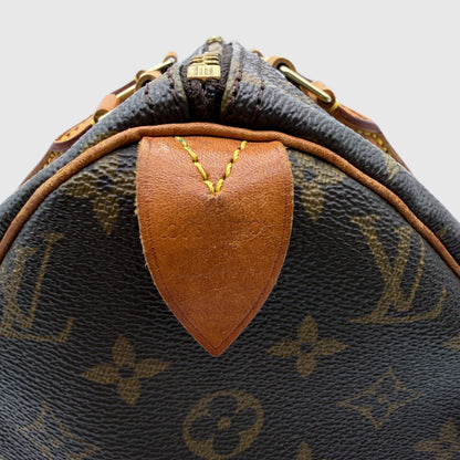 Louis Vuitton Speedy 30 toile Monogram marron - estampille cuir Louis Vuitton Paris made in France