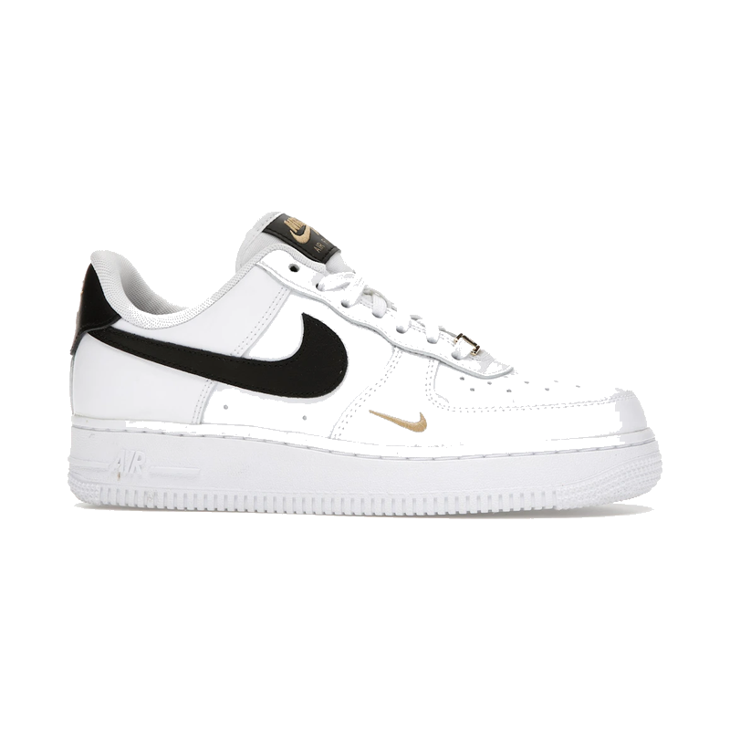 Nike Air Force 1 Low '07 Essential White Black Gold Mini Swoosh