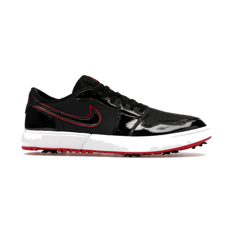 Air Jordan 1 Low Golf Spiked Bred Black Patent