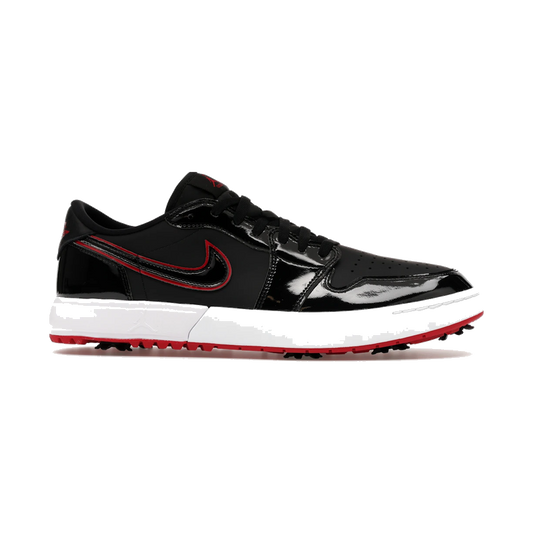 Air Jordan 1 Low Golf Spiked Bred Black Patent