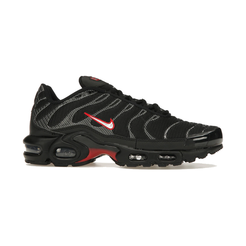 Nike Air Max Plus Black University Red Metallic Silver