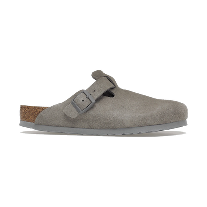 Birkenstock Boston Soft Footbed Suede Stone Coin