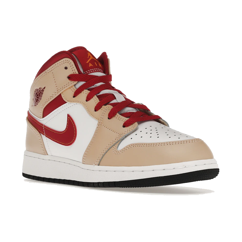 Air Jordan 1 Mid Light Curry Cardinal