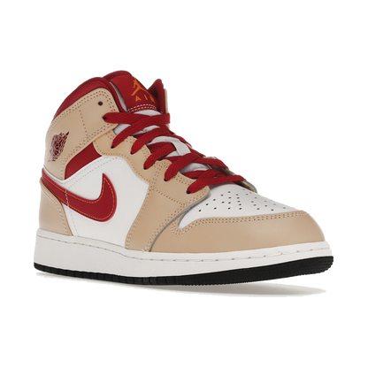 Air Jordan 1 Mid Light Curry Cardinal