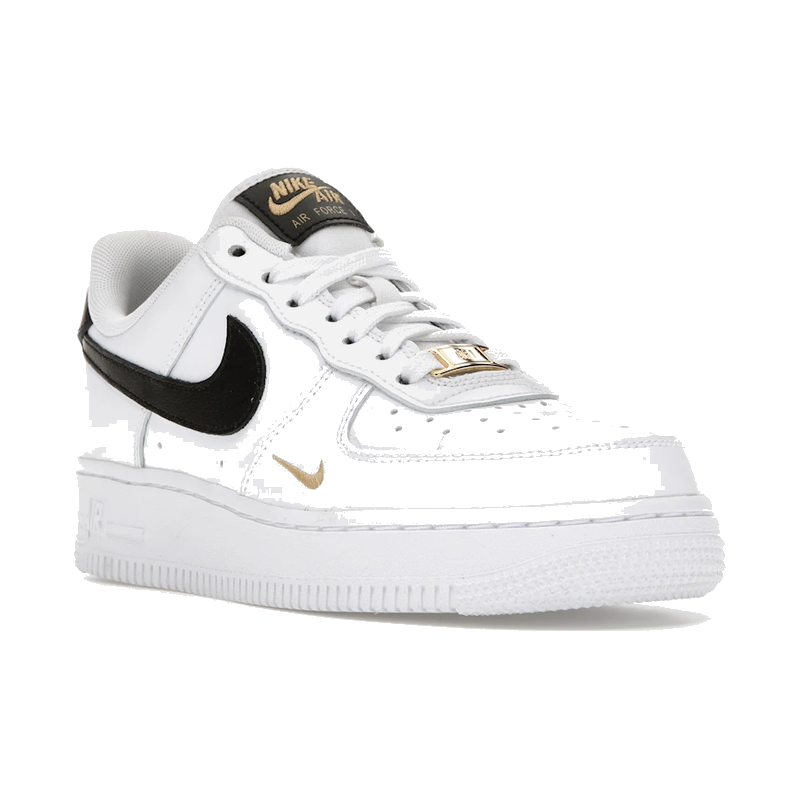 Nike Air Force 1 Low '07 Essential White Black Gold Mini Swoosh