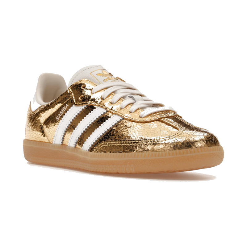 Adidas Samba OG Gold Metallic Cracked Leather