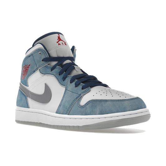 Air Jordan 1 Mid French Blue Fire Red
