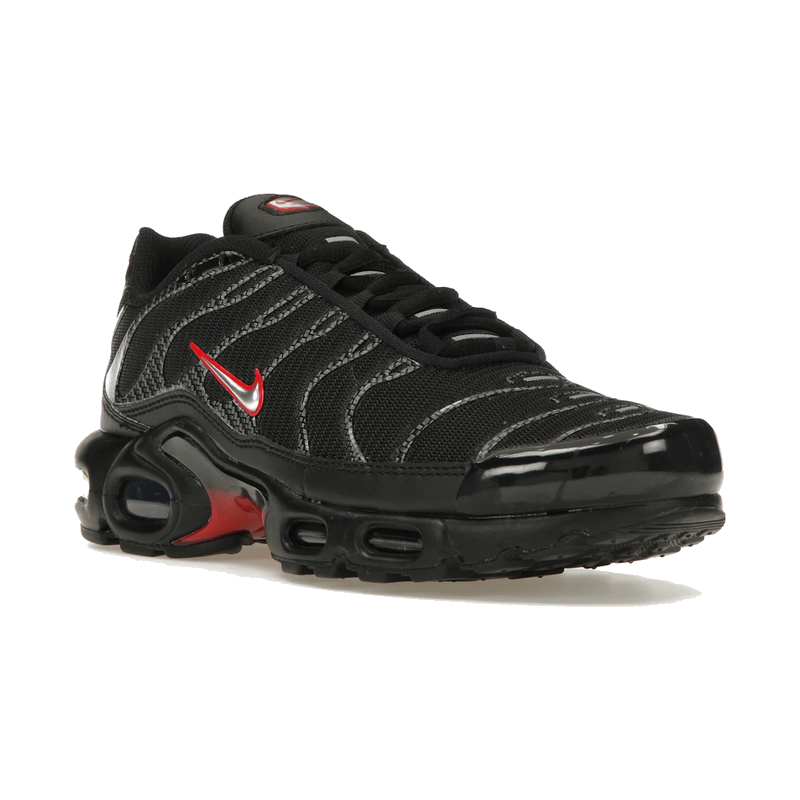 Nike Air Max Plus Black University Red Metallic Silver