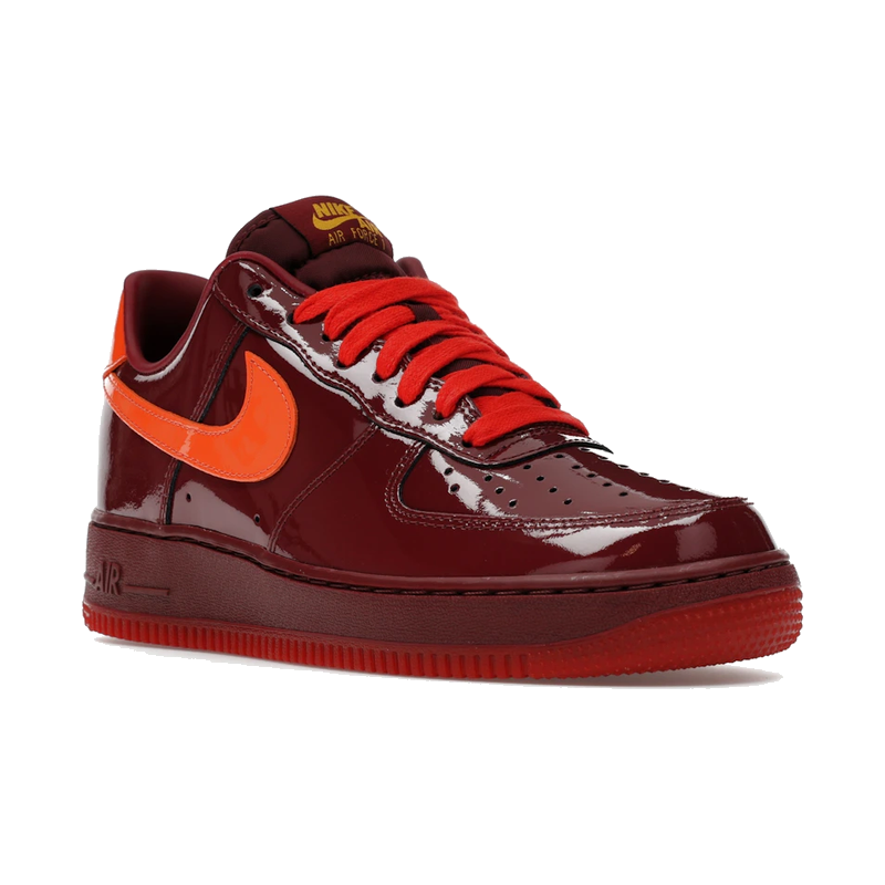 Nike Air Force 1 Low Patent Leather Dark Team Red Safety Orange