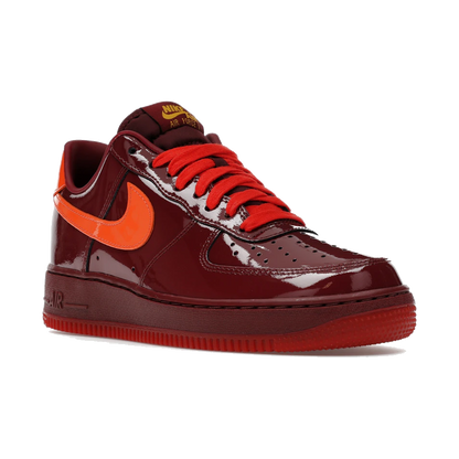 Nike Air Force 1 Low Patent Leather Dark Team Red Safety Orange