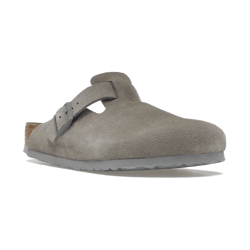 Birkenstock Boston Soft Footbed Suede Stone Coin