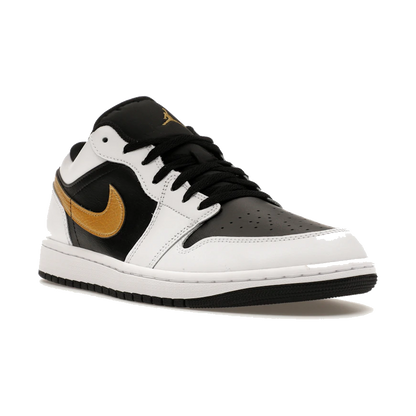 Air Jordan 1 Low White Black Metallic Gold Swoosh