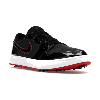 Air Jordan 1 Low Golf Spiked Bred Black Patent