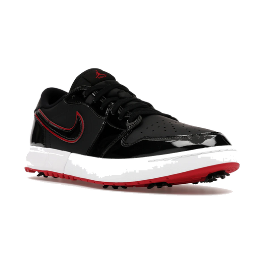 Air Jordan 1 Low Golf Spiked Bred Black Patent