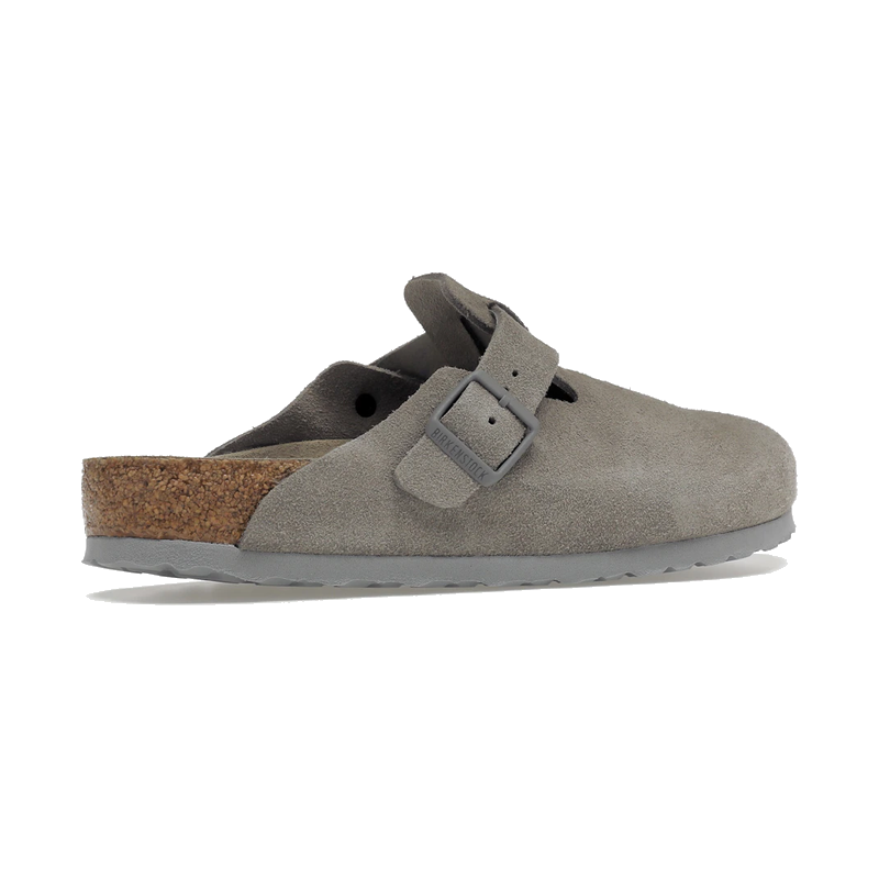 Birkenstock Boston Soft Footbed Suede Stone Coin