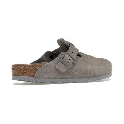 Birkenstock Boston Soft Footbed Suede Stone Coin