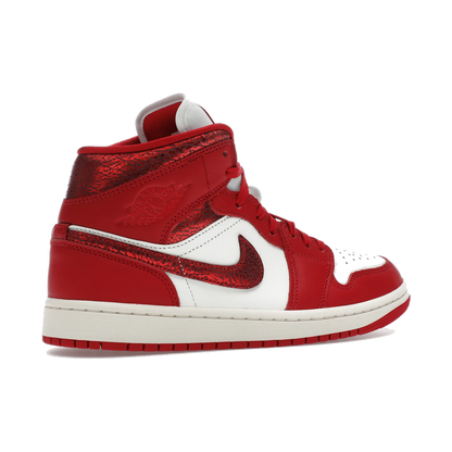 Air Jordan 1 Mid SE Red Cracked Leather