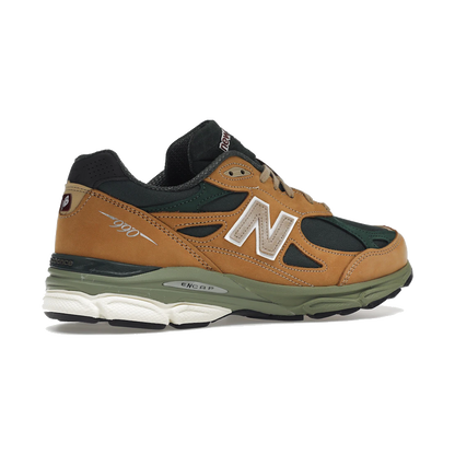 New Balance 990v3 MiUSA Tan Green