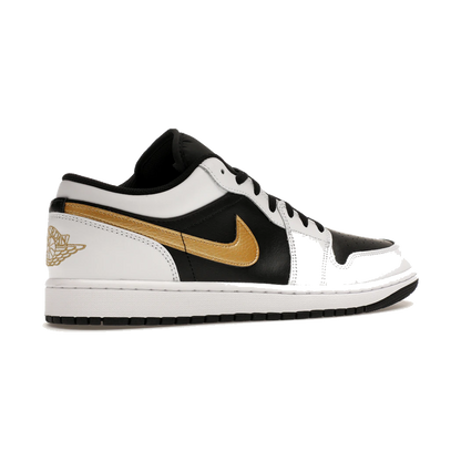 Air Jordan 1 Low White Black Metallic Gold Swoosh