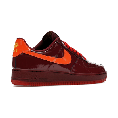 Nike Air Force 1 Low Patent Leather Dark Team Red Safety Orange