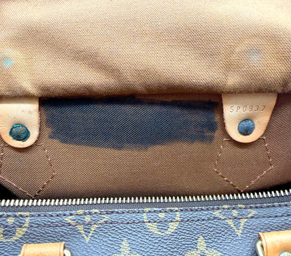 Louis Vuitton Speedy 35 Monogram - détail traces d'encre sur la doublure